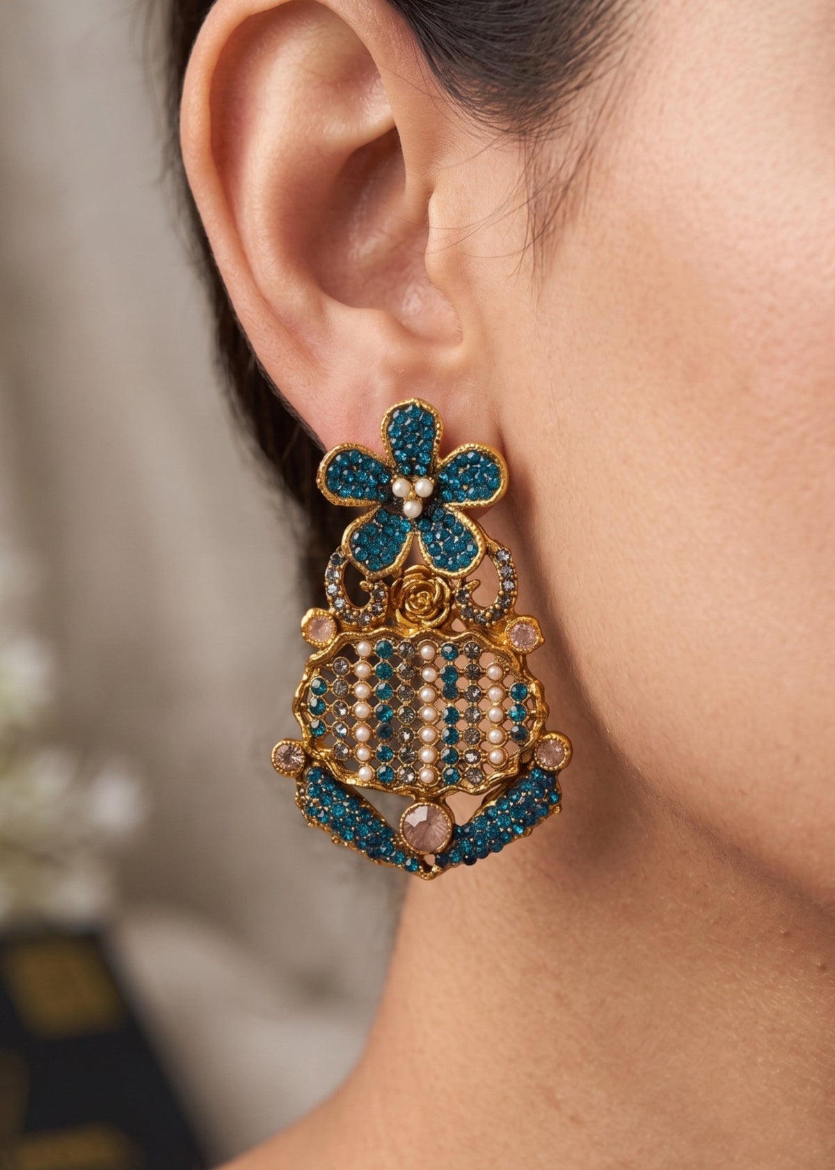 Falaknaaz Traditional Earring by Zarosh Jewel
