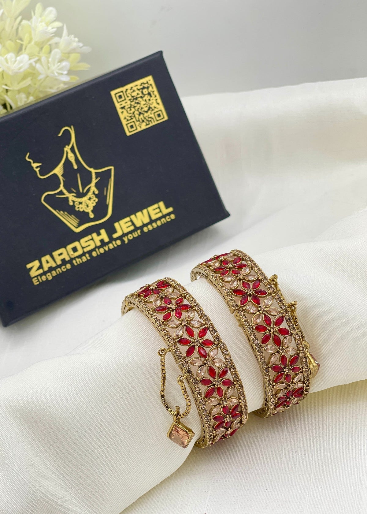 Farwa Openable Bangle Set by Zarosh Jewel