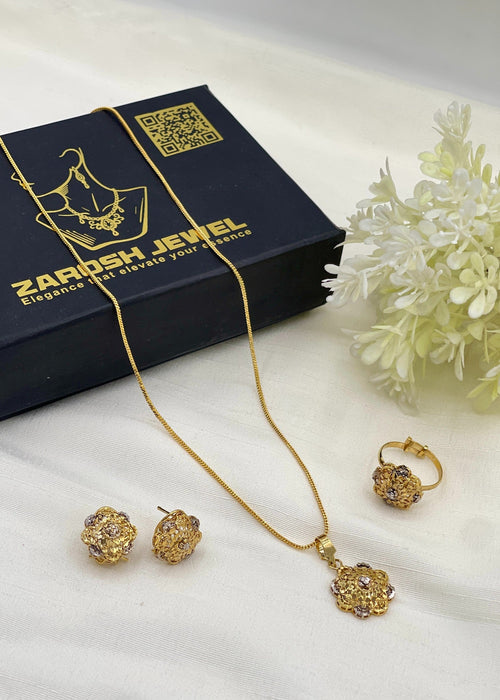 Filigree Suite Combo Set Gold Polish by Zarosh Jewel