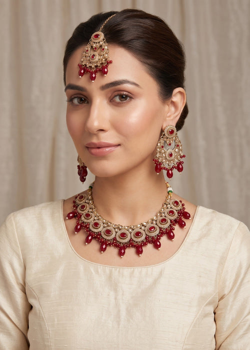 Firdous Necklace Set by Zarosh Jewel