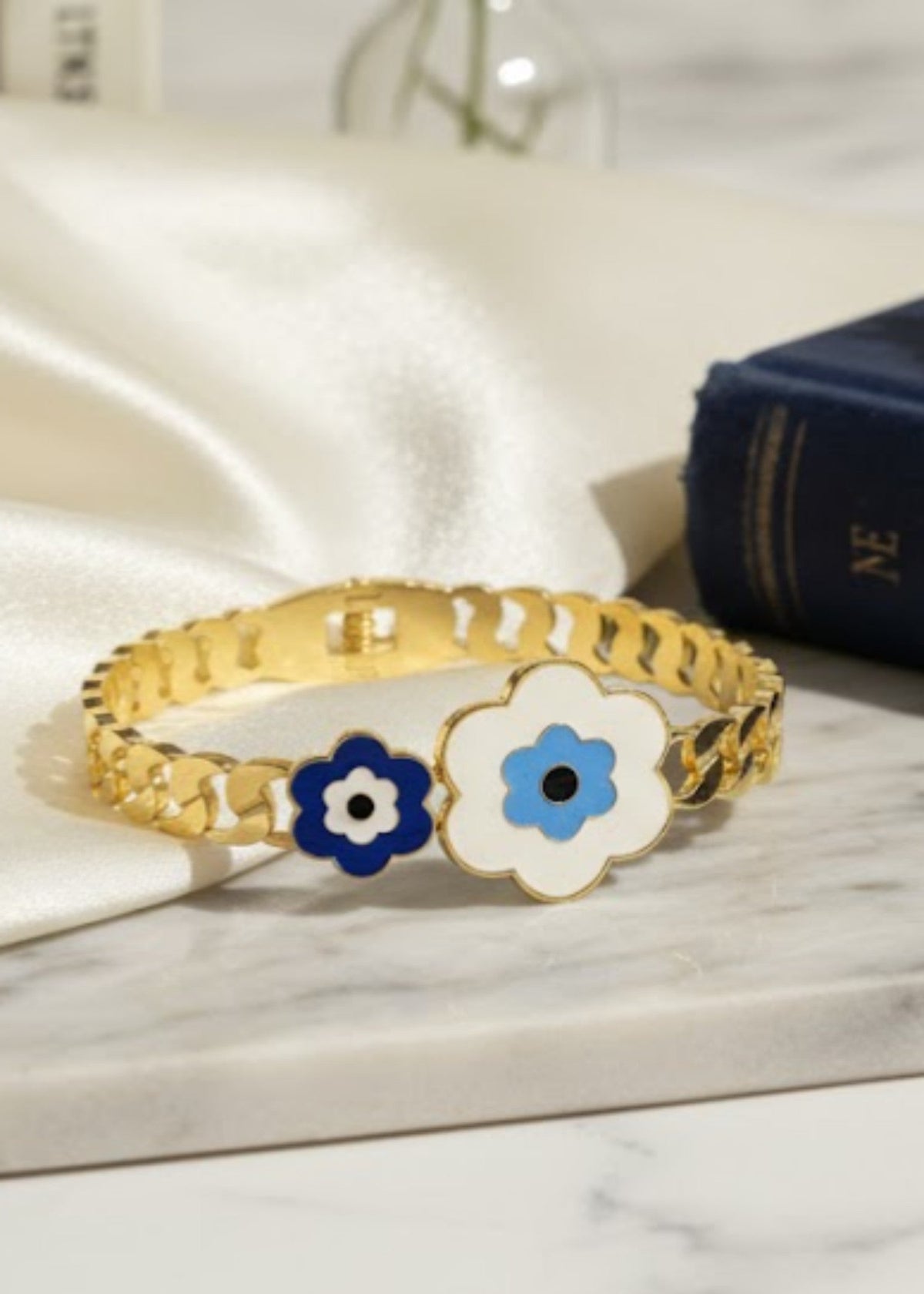 Shop the Floral Charm Gold Bracelet from Zarosh Jewel