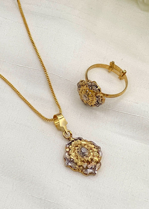 Shop the Floral Suite Combo Set Gold Polish from Zarosh Jewel