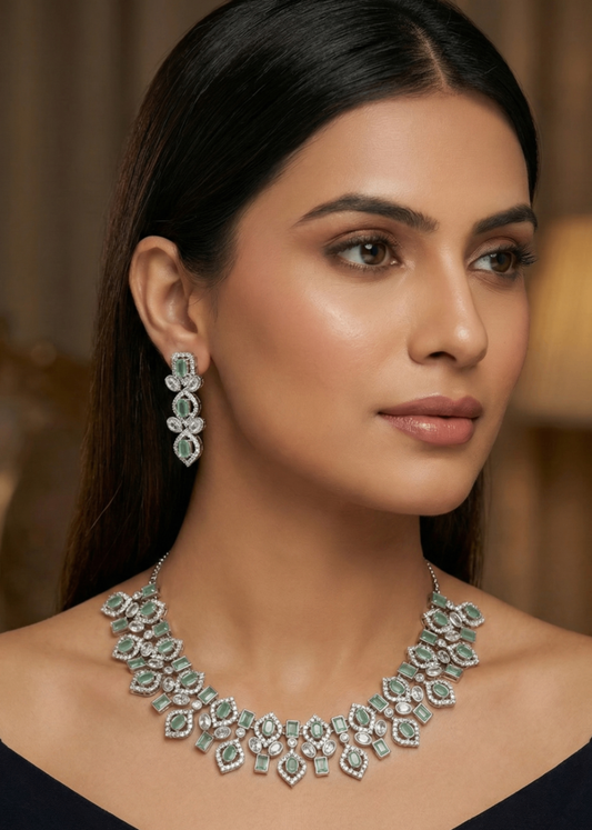 Gauhar Necklace Set by Zarosh Jewel