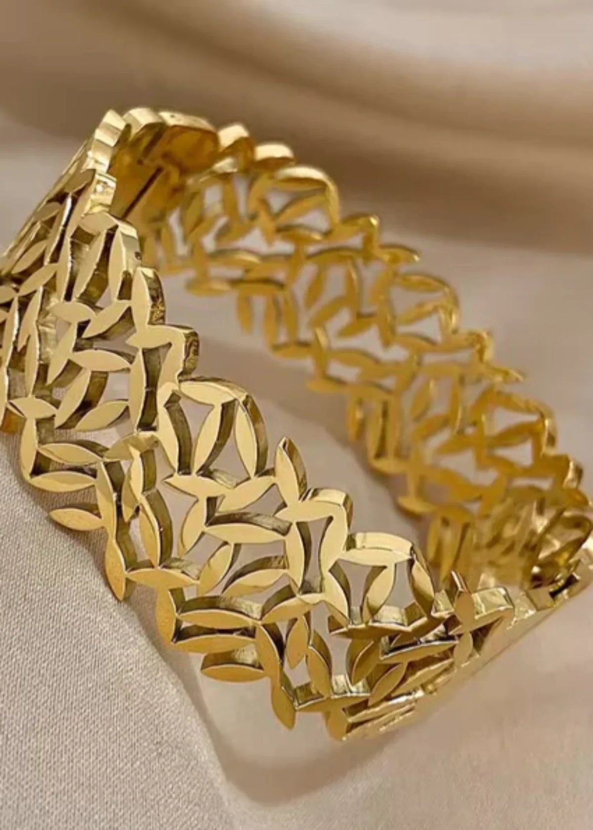 Shop the Golden Leaf Bracelet & Ring from Zarosh Jewel