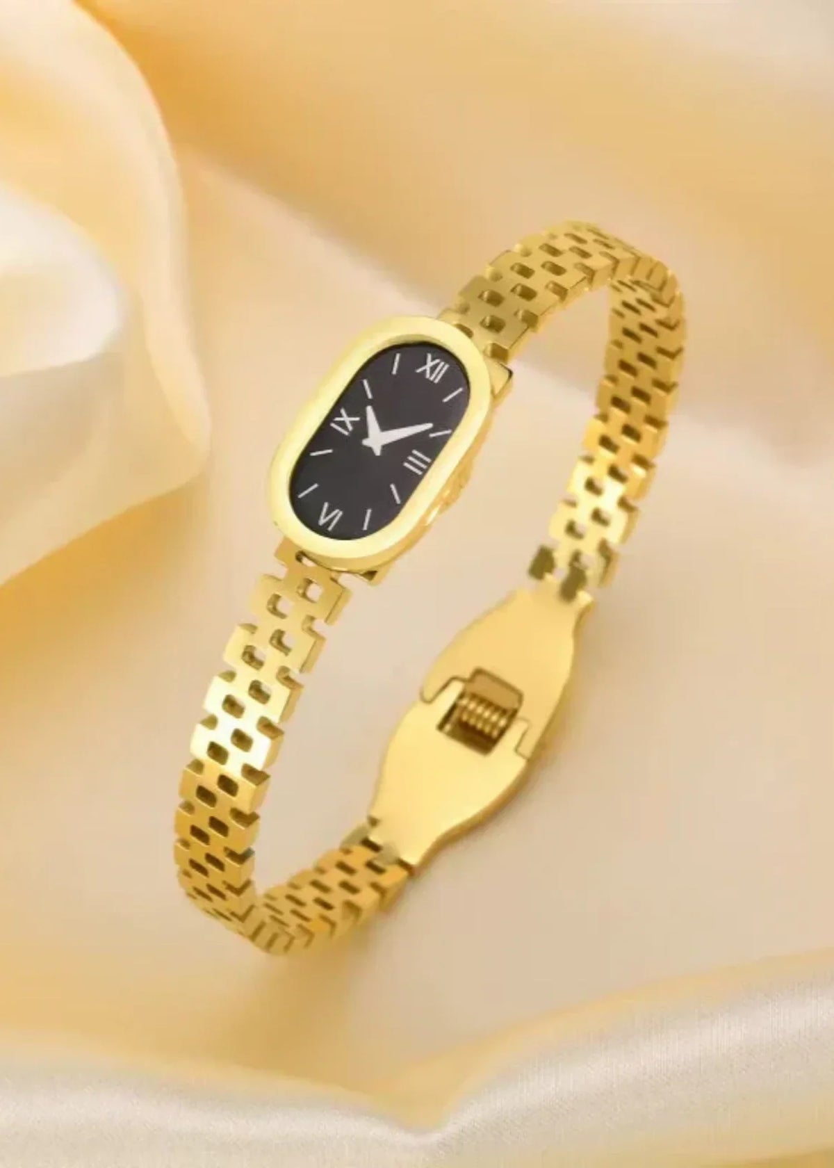 Shop the Golden Noir Watch-Style Bracelet from Zarosh Jewel