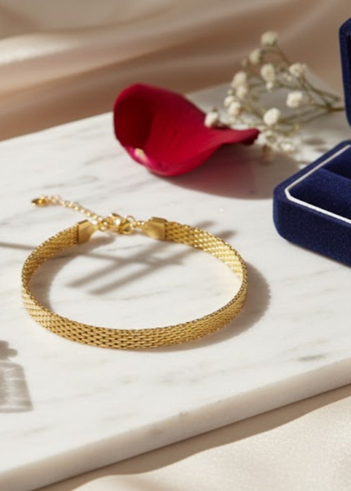 Shop the Golden Weave Mesh Bracelet from Zarosh Jewel