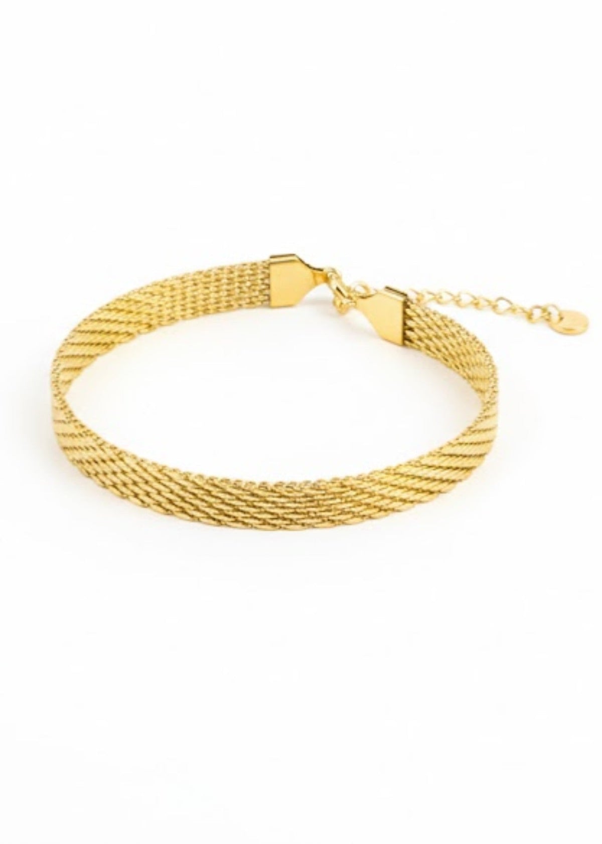 Shop the Golden Weave Mesh Bracelet from Zarosh Jewel