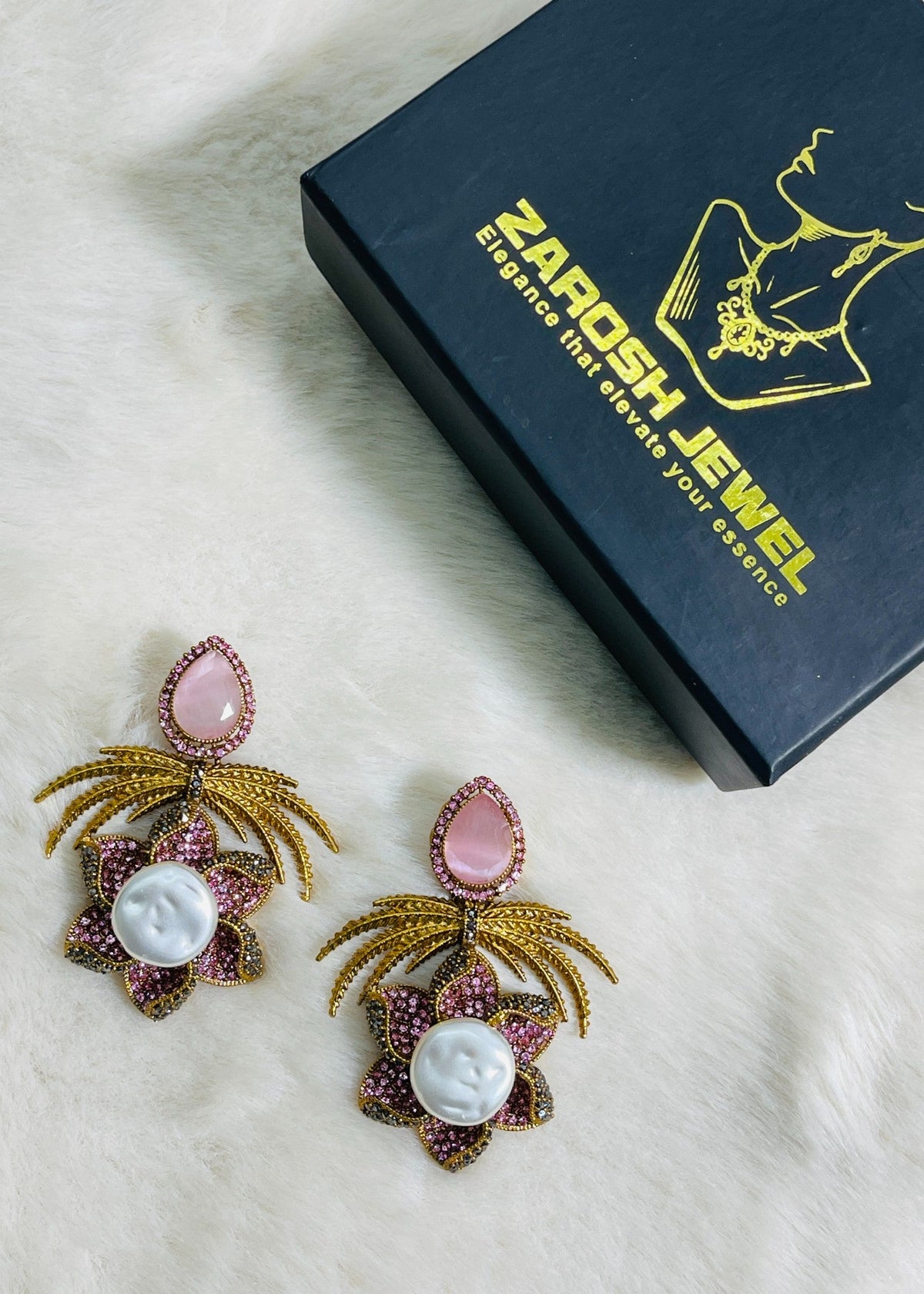 Shop the Grand Statement Earrings from Zarosh Jewel