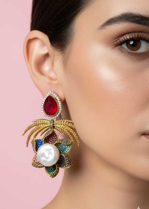 Shop the Grand Statement Earrings from Zarosh Jewel