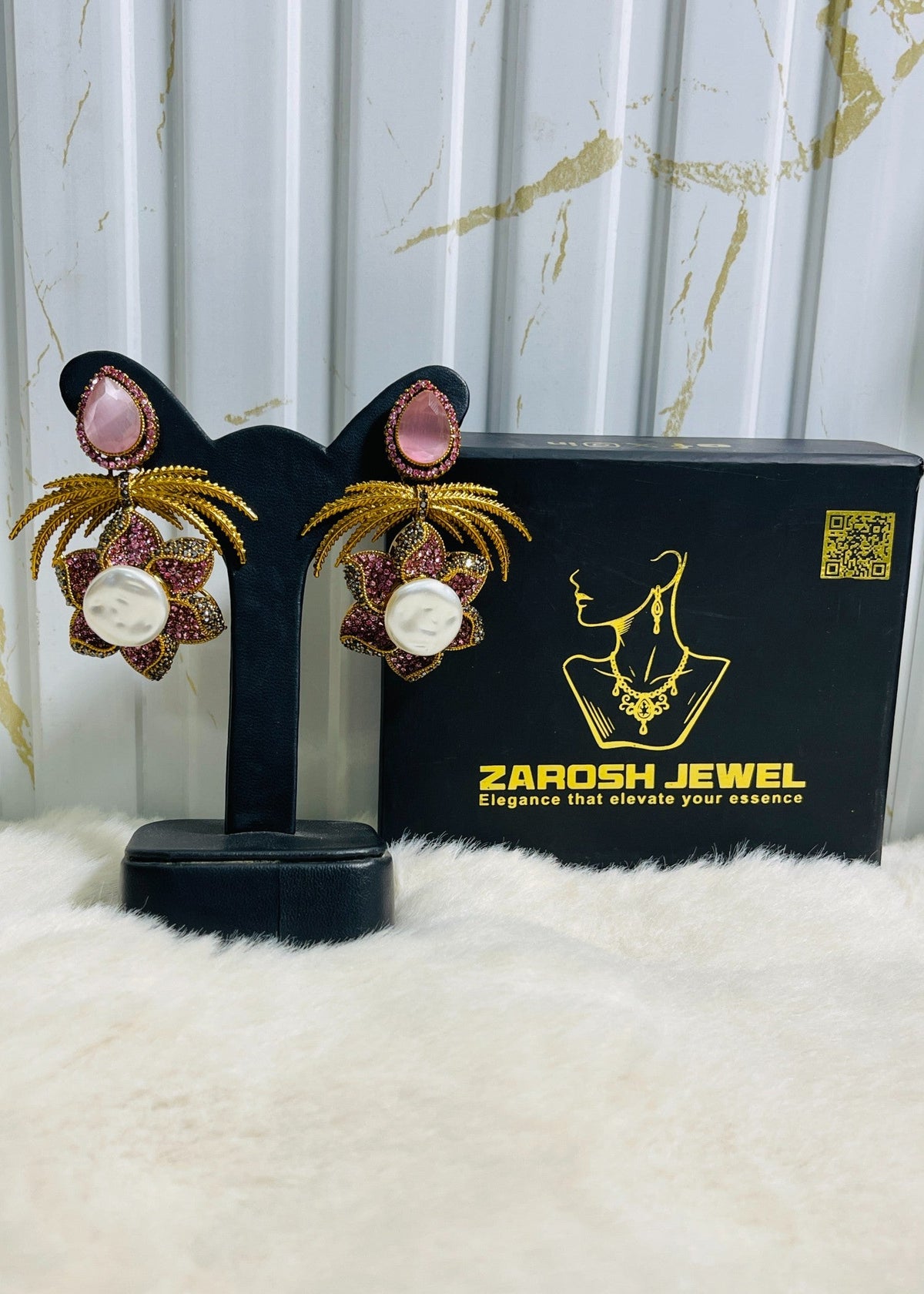 Shop the Grand Statement Earrings from Zarosh Jewel