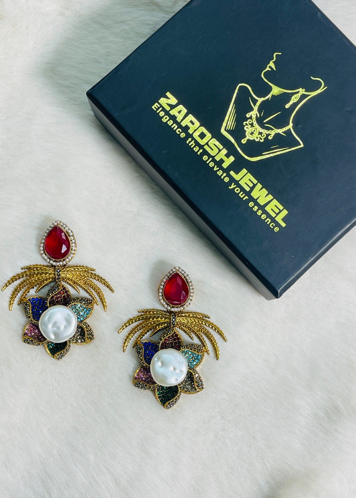 Shop the Grand Statement Earrings from Zarosh Jewel