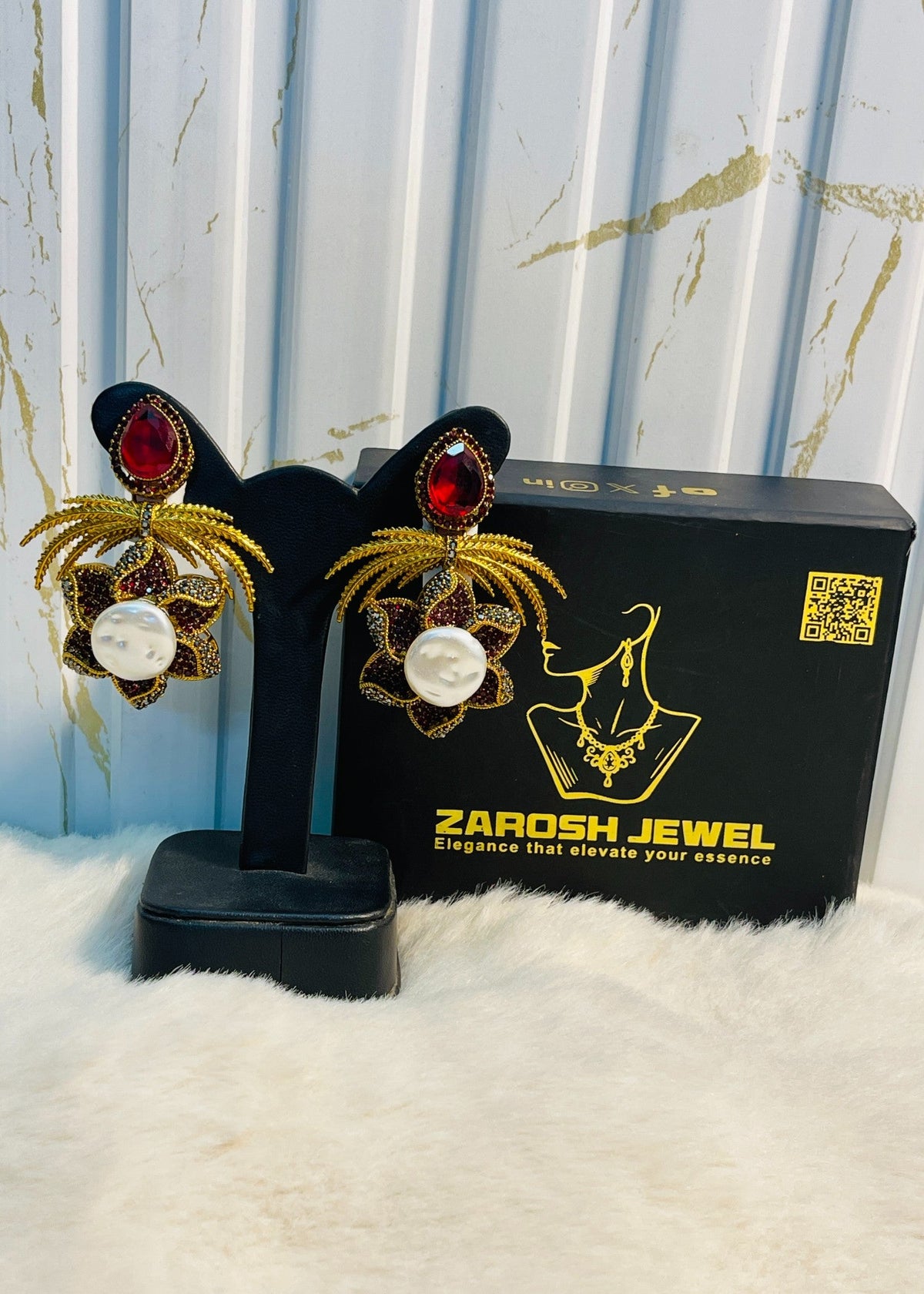 Shop the Grand Statement Earrings from Zarosh Jewel