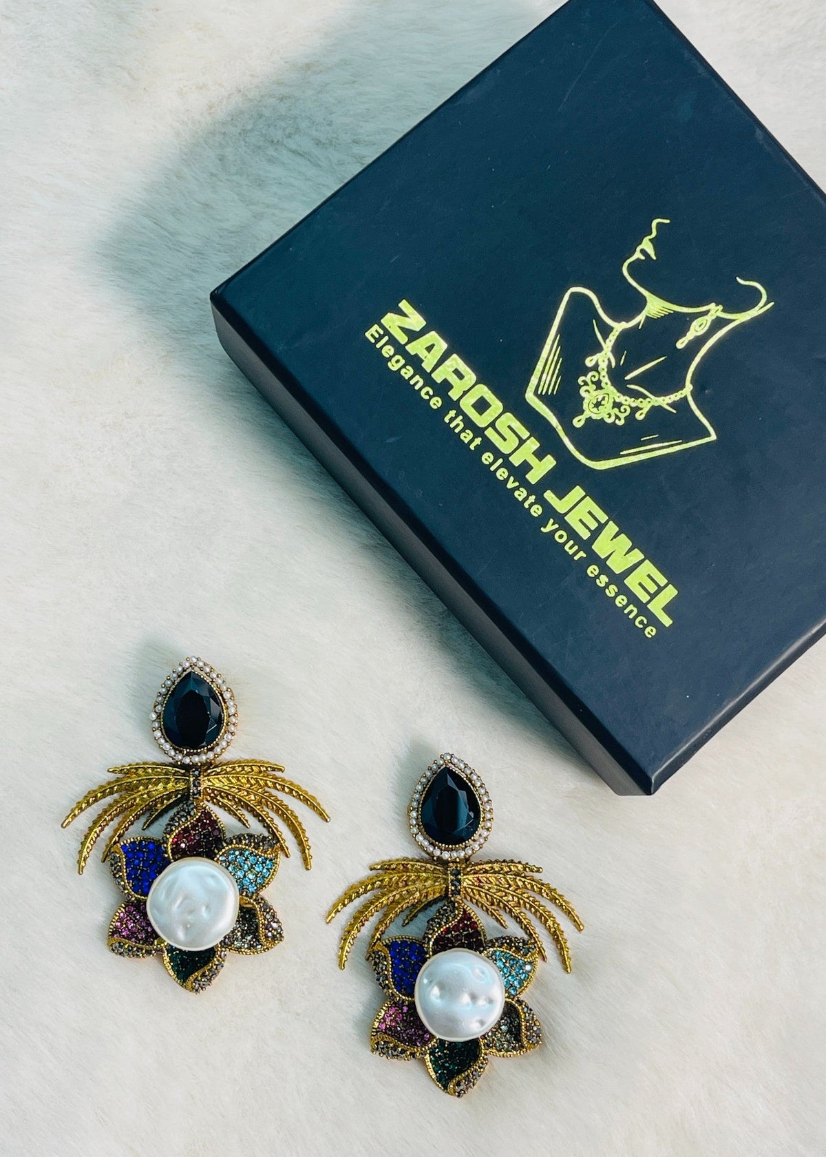 Shop the Grand Statement Earrings from Zarosh Jewel