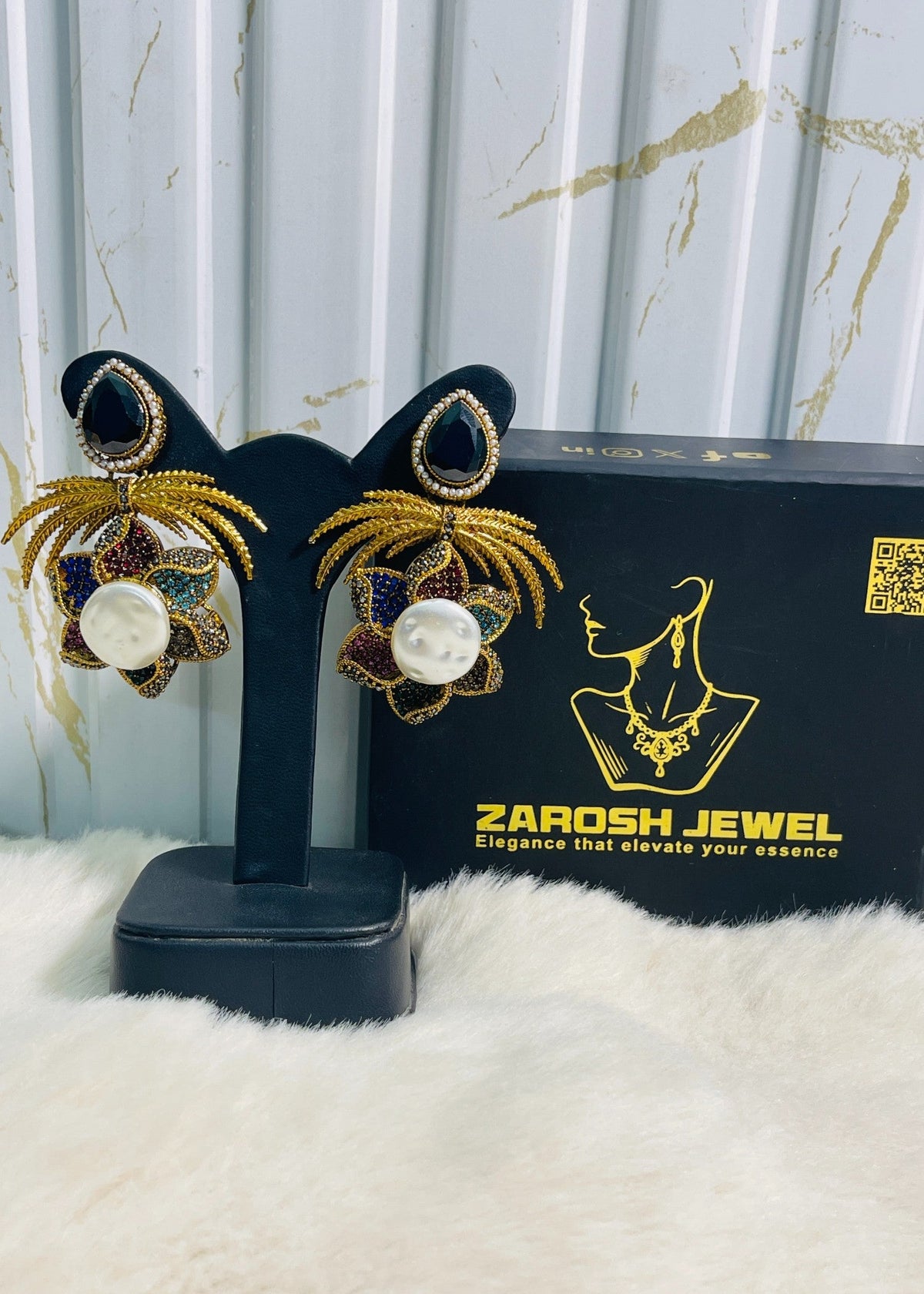 Shop the Grand Statement Earrings from Zarosh Jewel