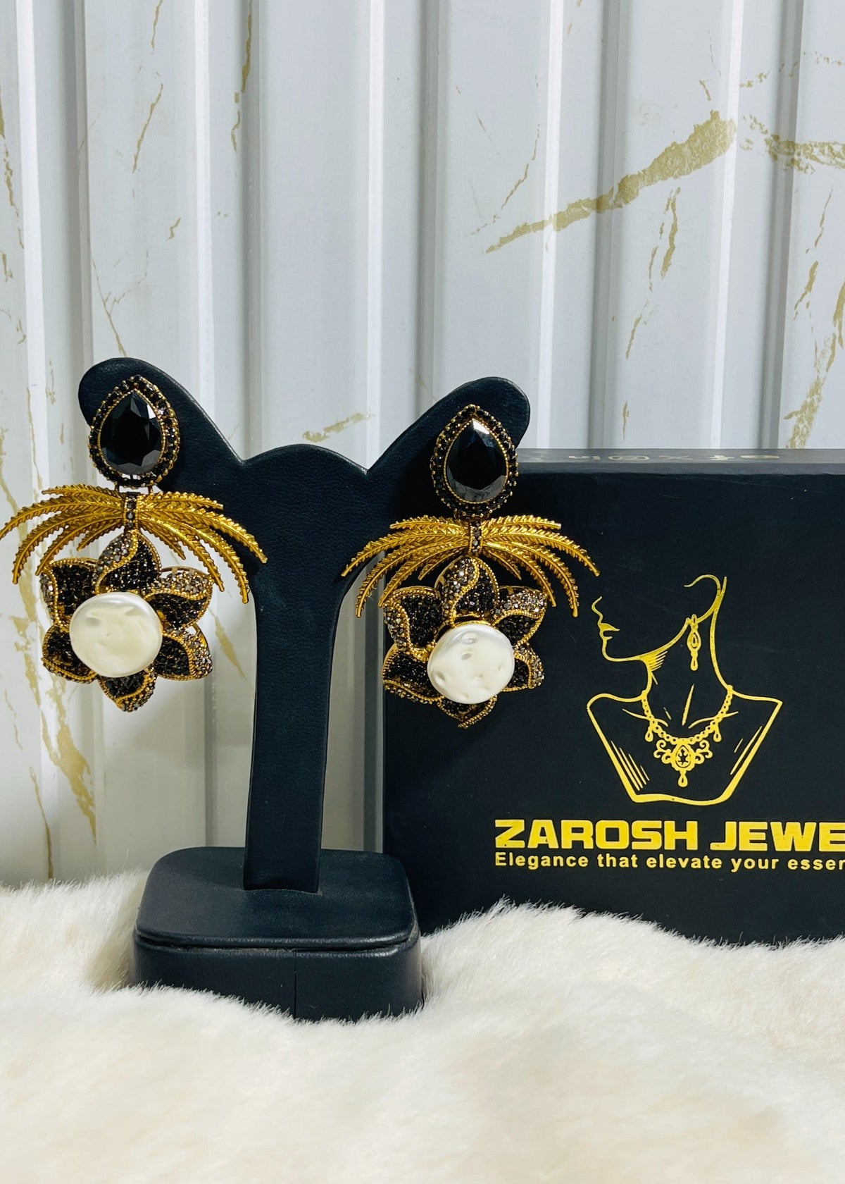 Shop the Grand Statement Earrings from Zarosh Jewel