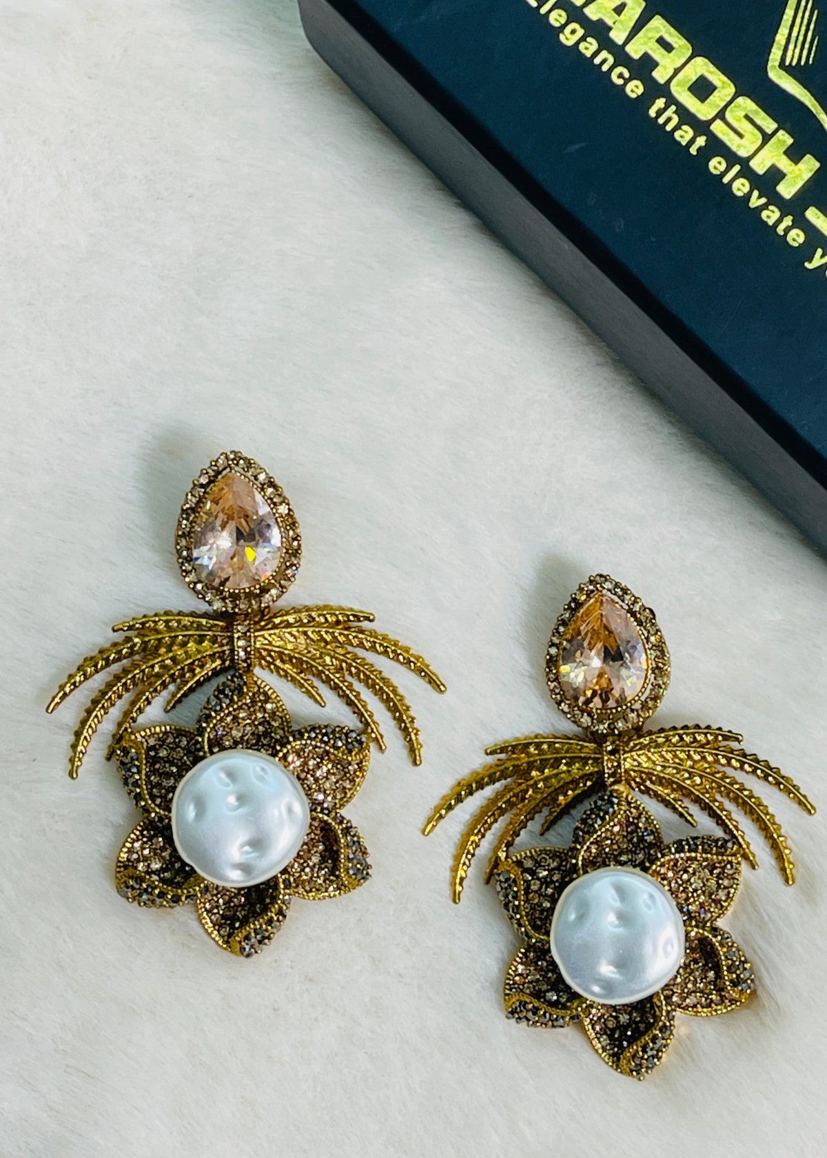 Shop the Grand Statement Earrings from Zarosh Jewel