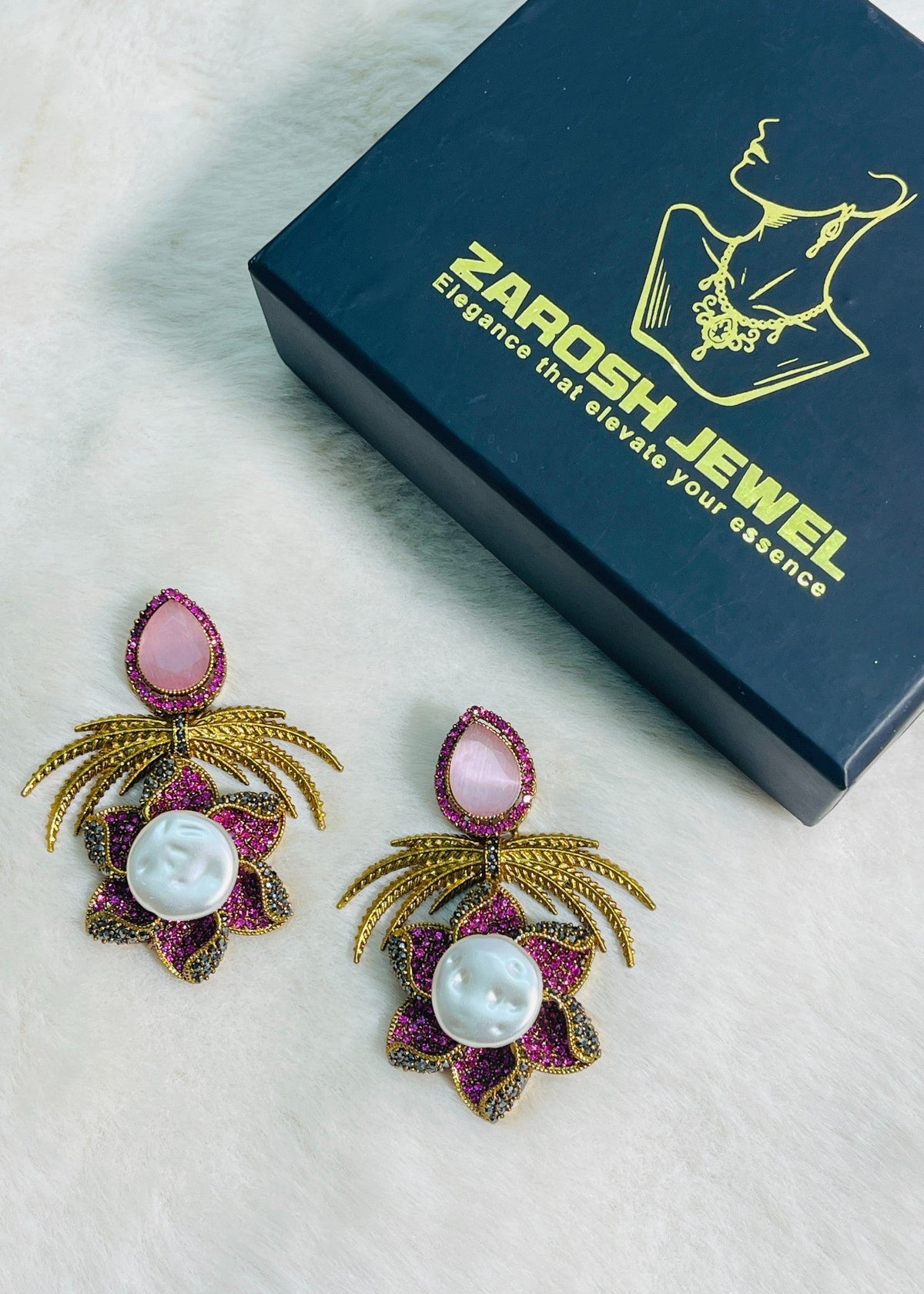 Shop the Grand Statement Earrings from Zarosh Jewel