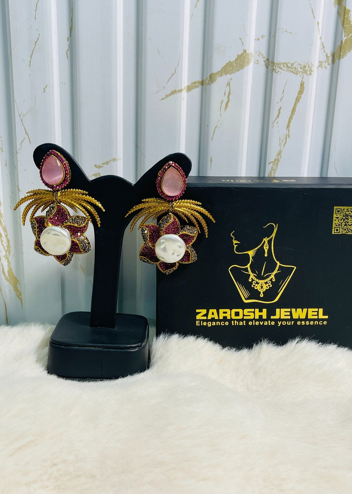 Shop the Grand Statement Earrings from Zarosh Jewel