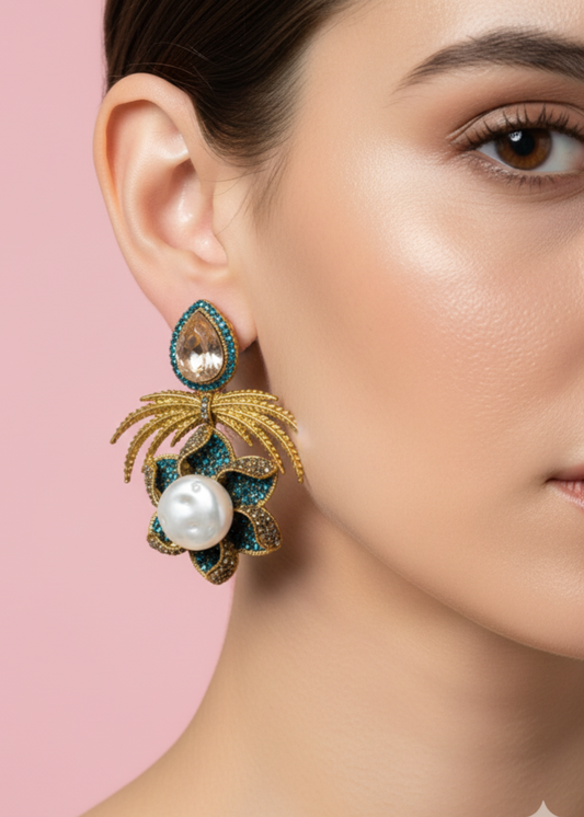 Grand Statement Earrings by Zarosh Jewel