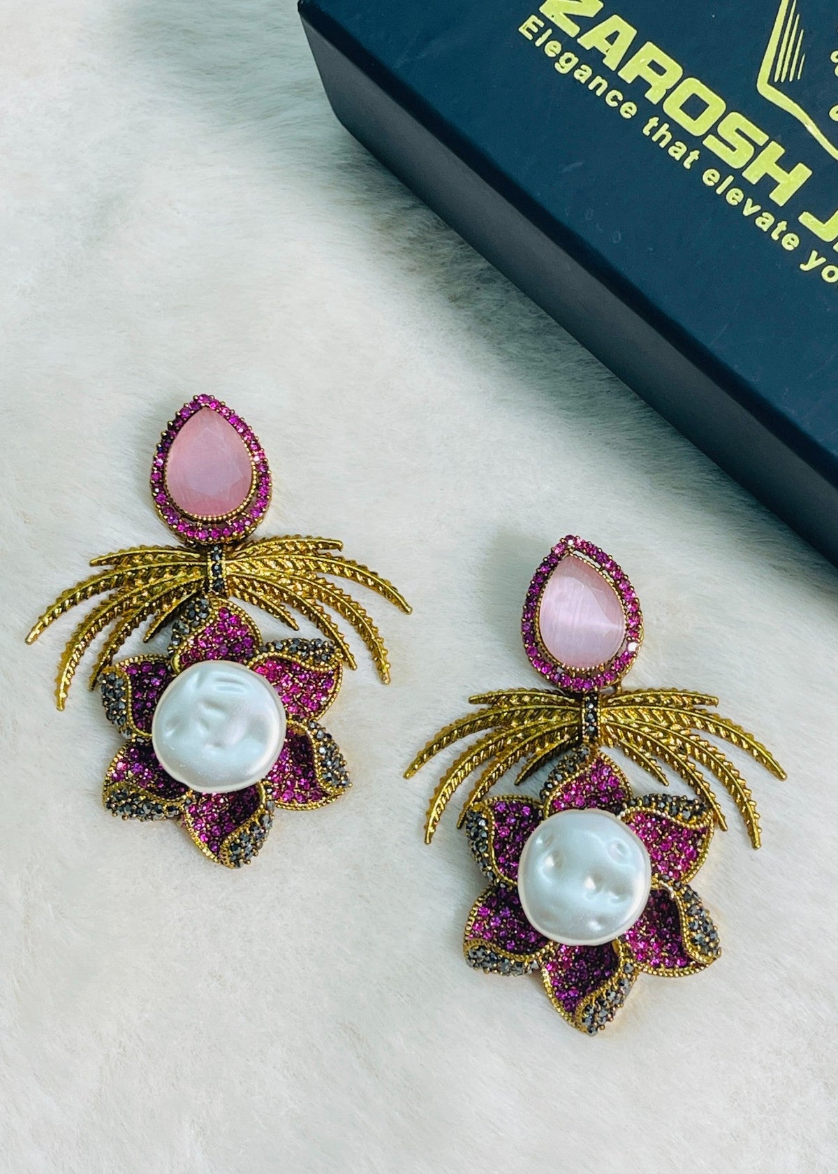 Shop the Grand Statement Earrings from Zarosh Jewel