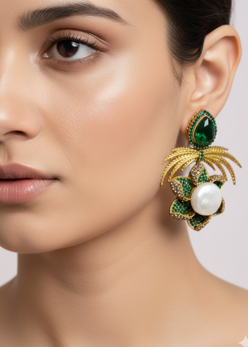Shop the Grand Statement Earrings from Zarosh Jewel
