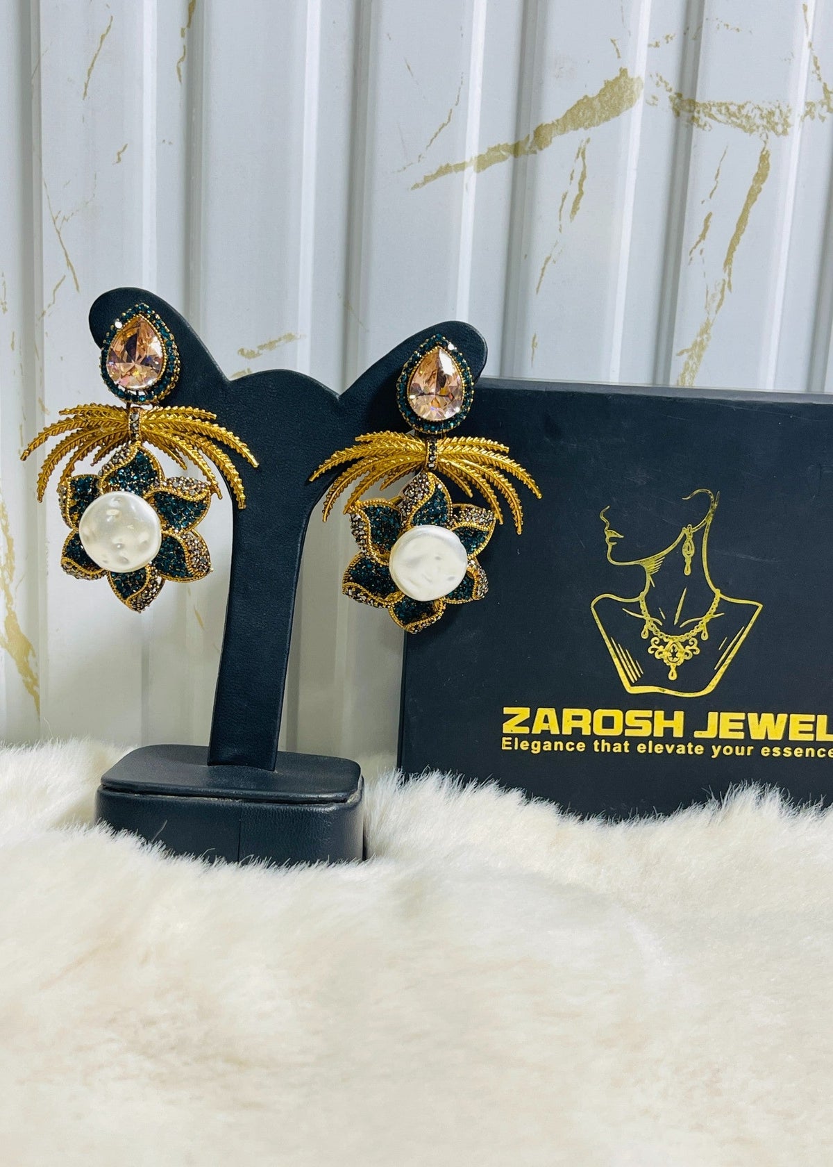 Shop the Grand Statement Earrings from Zarosh Jewel