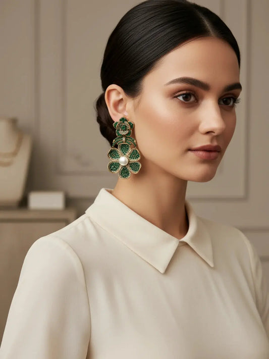 Gul-e-Shab Stud Earrings | ZAROSH JEWEL