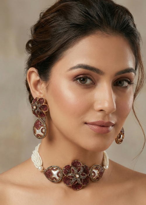 Shop the Gul-e-naz Choker Set from Zarosh Jewel