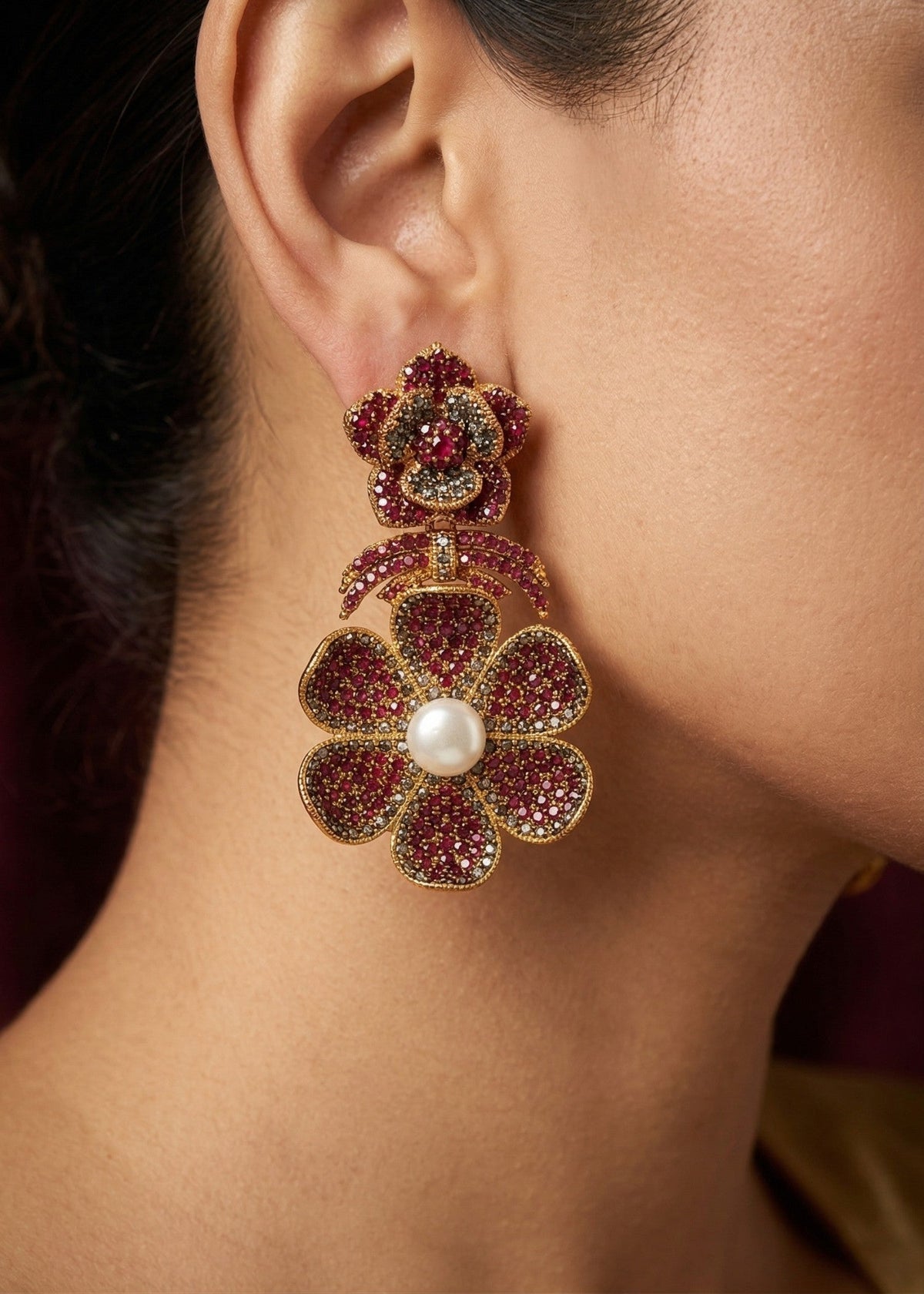 Shop the Gul-e-Shab Stud Earrings from Zarosh Jewel
