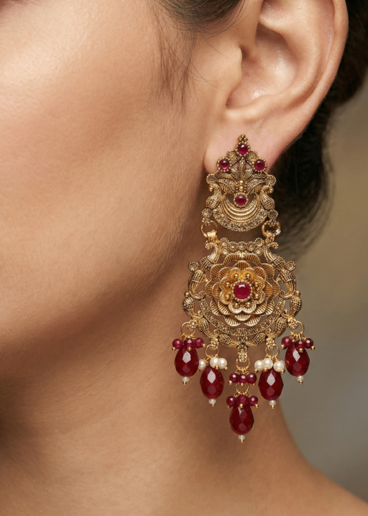 Gul-e-Zar Sahara Earrings by Zarosh Jewel