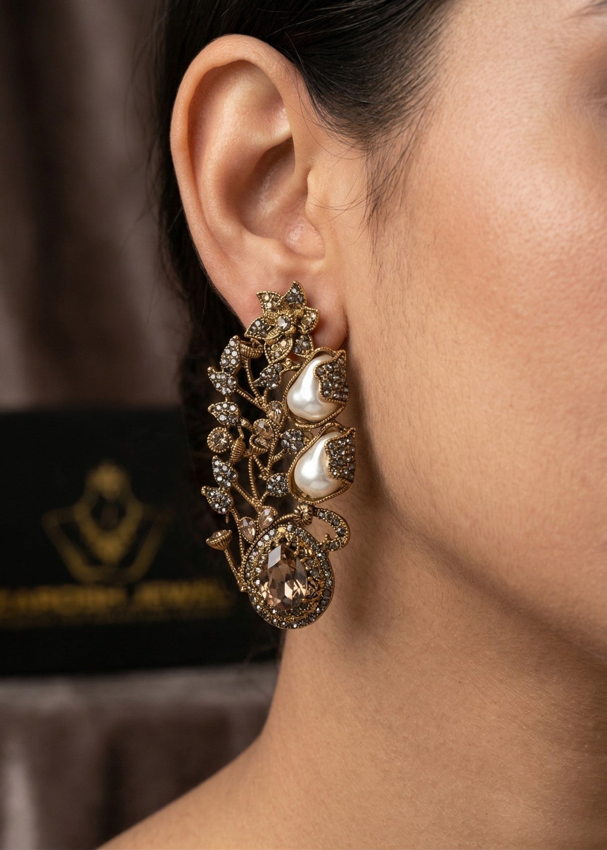 Shop the Gulbahar Luxury Statement Earrings from Zarosh Jewel
