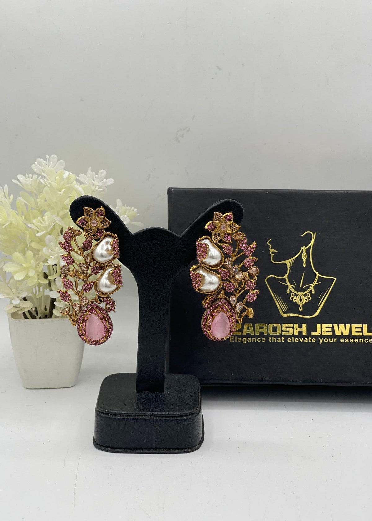 Shop the Gulbahar Luxury Statement Earrings from Zarosh Jewel