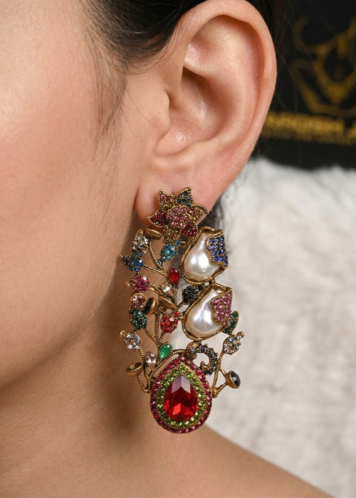 Shop the Gulbahar Luxury Statement Earrings from Zarosh Jewel