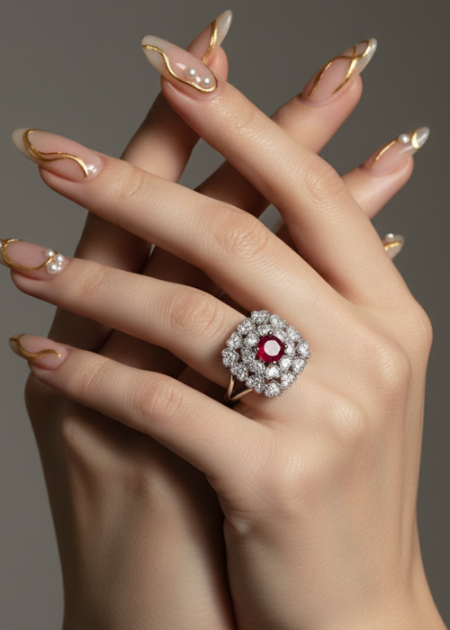 Shop the Gulsher Floral Ring from Zarosh Jewel