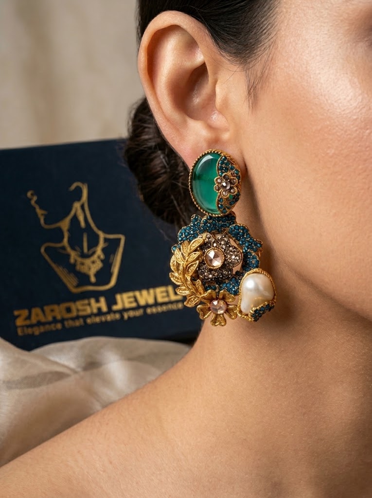 Shop the Hajira Traditional Earring from Zarosh Jewel