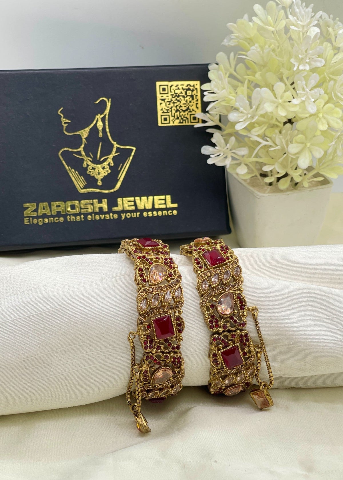 Shop the Hawra Adjustable Bangle from Zarosh Jewel