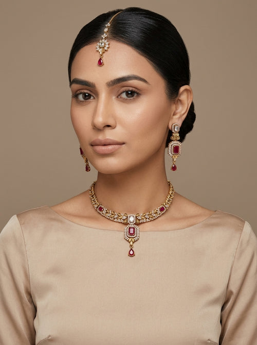 Hawwa Necklace Set by Zarosh Jewel