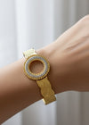 Heritage Circle Motif Gold Bracelet by Zarosh Jewel