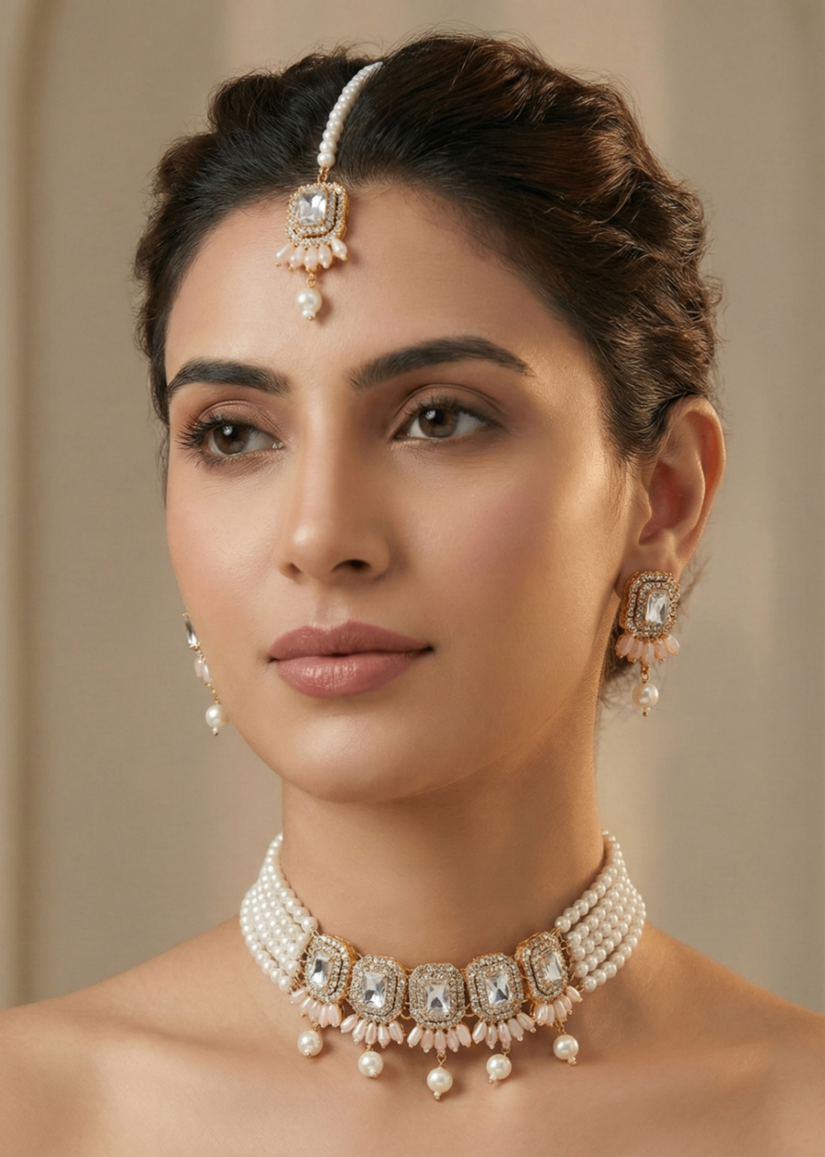 Shop the Heritage Pearl Choker Set from Zarosh Jewel