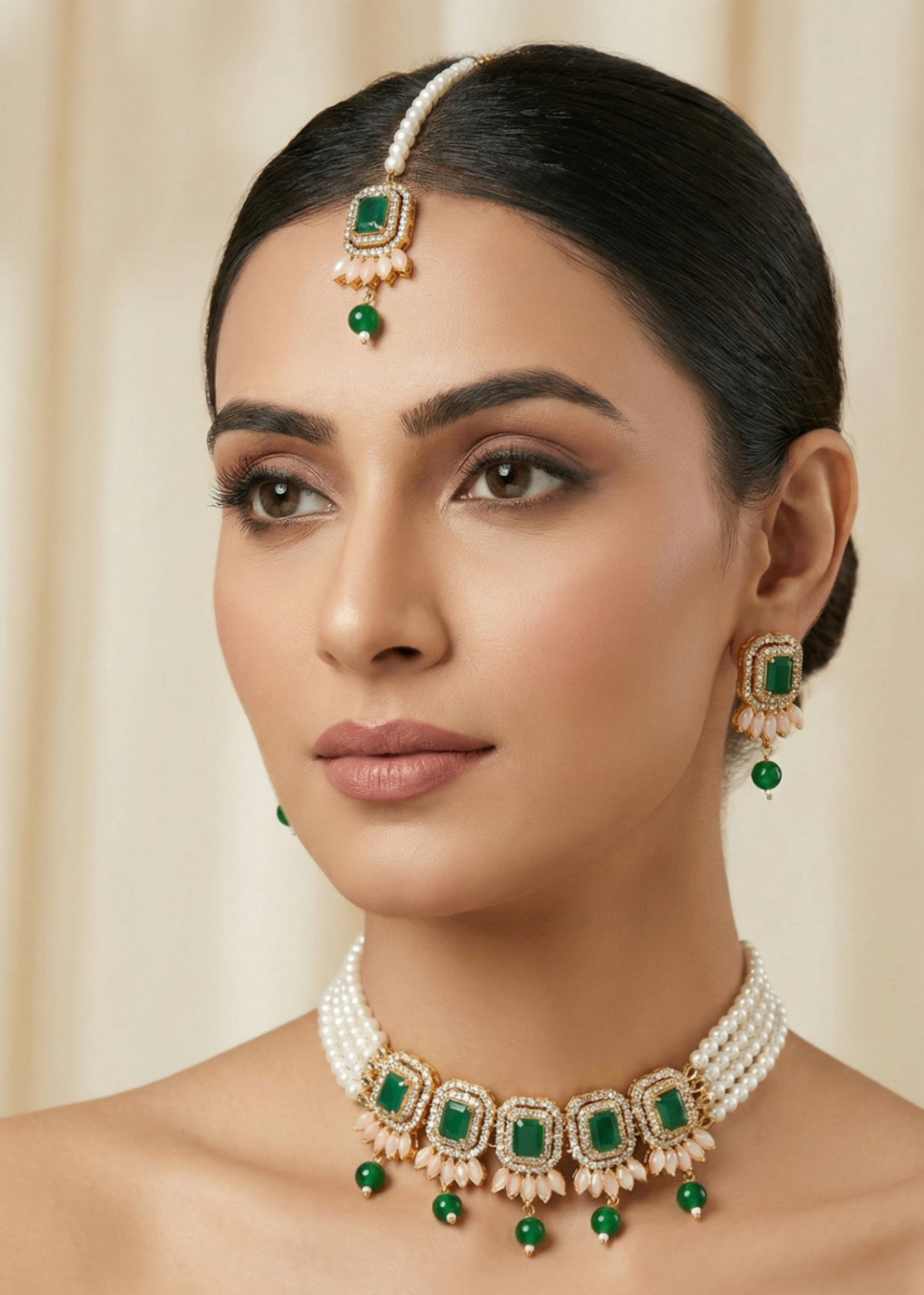 Shop the Heritage Pearl Choker Set from Zarosh Jewel