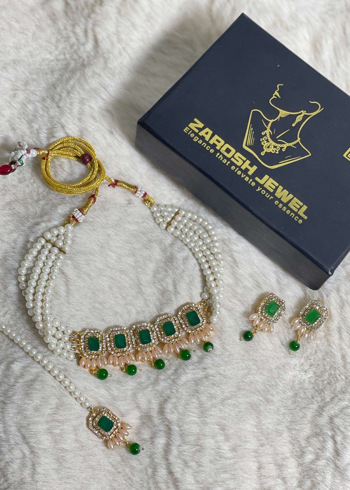 Shop the Heritage Pearl Choker Set from Zarosh Jewel