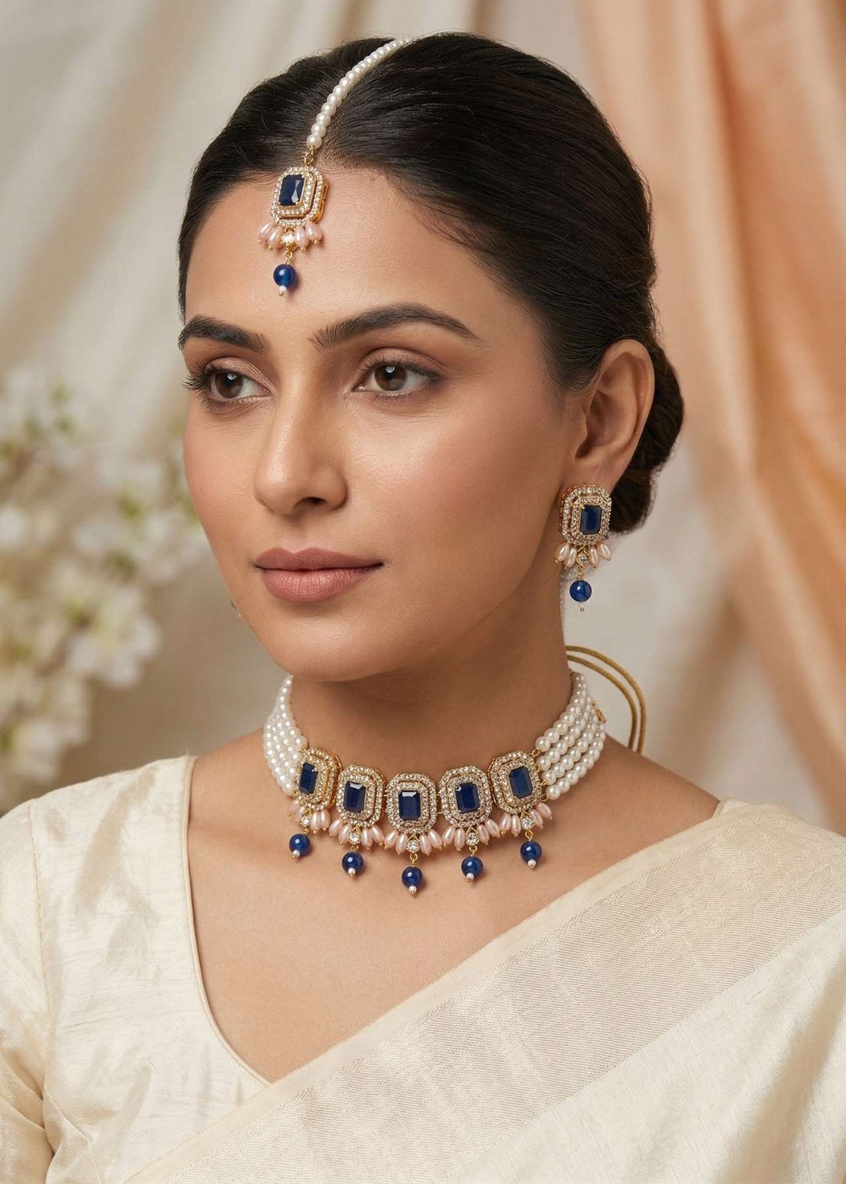 Shop the Heritage Pearl Choker Set from Zarosh Jewel
