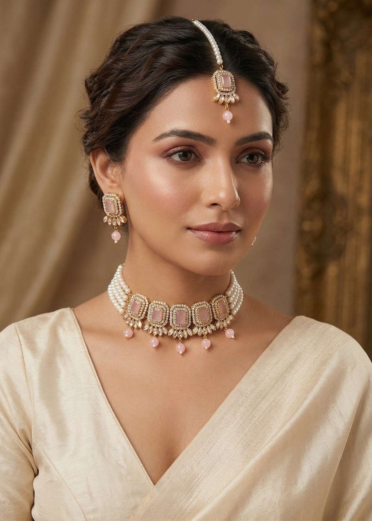 Shop the Heritage Pearl Choker Set from Zarosh Jewel