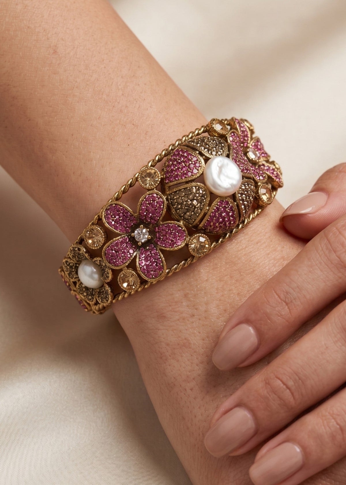 Shop the Hoor Floral Bangle from Zarosh Jewel