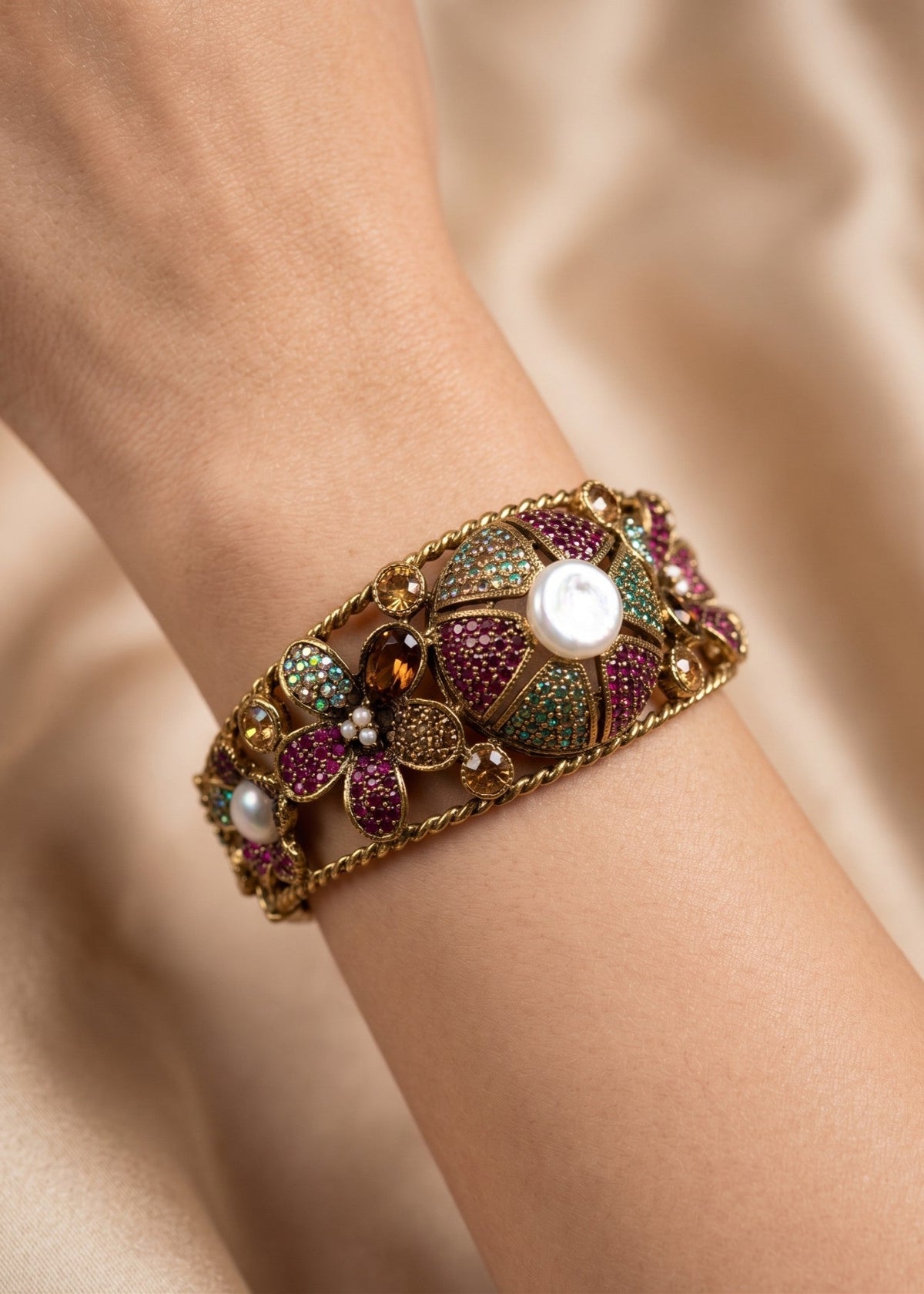 Shop the Hoor Floral Bangle from Zarosh Jewel