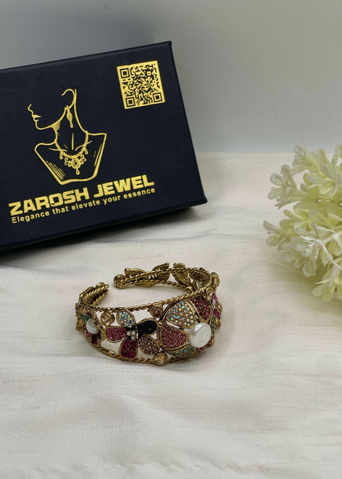 Shop the Hoor Floral Bangle from Zarosh Jewel