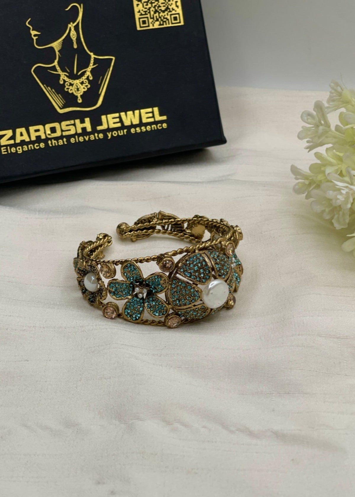 Shop the Hoor Floral Bangle from Zarosh Jewel