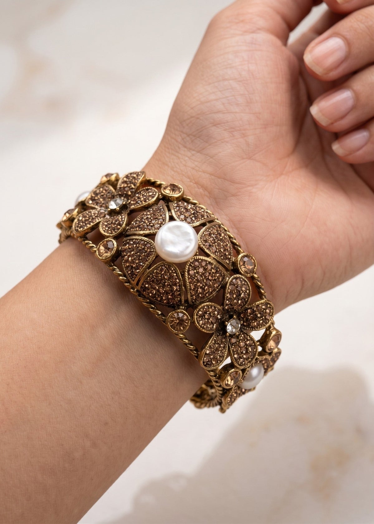 Shop the Hoor Floral Bangle from Zarosh Jewel