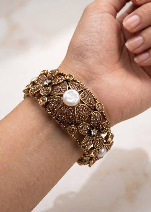Shop the Hoor Floral Bangle from Zarosh Jewel
