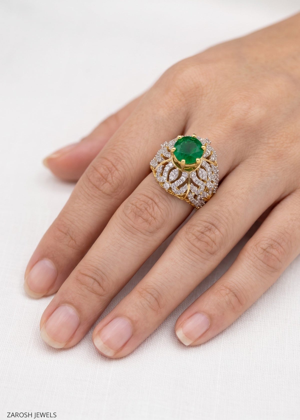 Shop the Huda Gold Plated Ring from Zarosh Jewel